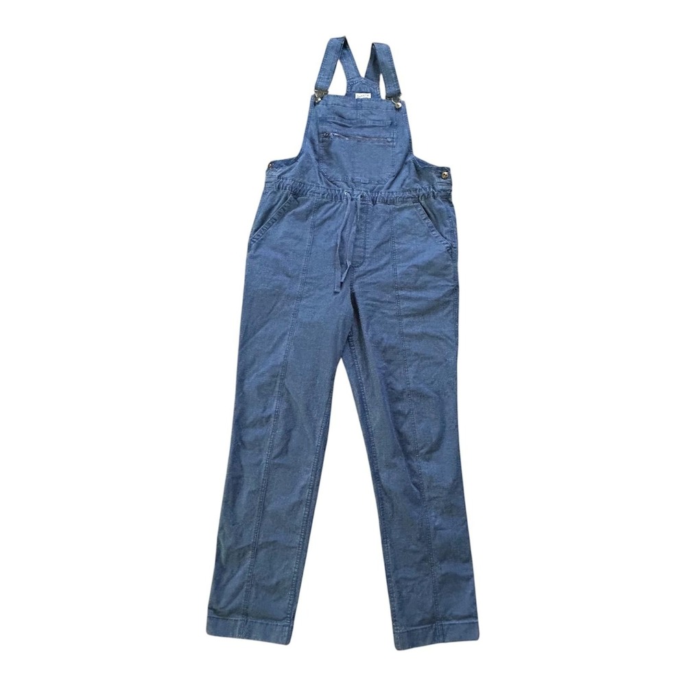 Duluth Trading Co Overalls Womens Medium Blue Chambray Elastic Waist Drawstring
